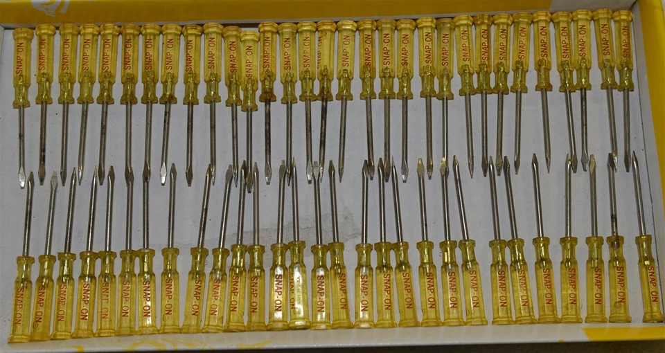 NEW Snap-on Tools Yellow Handle Flat Blade Screwdriver Vintage Collectible Old - Image 4 of 4