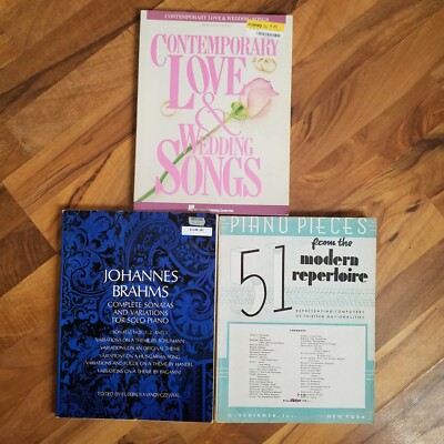 Contemporary love wedding Brahms 51 Pieces from Modern Repertoire lot of 3 WZ