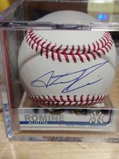 AUSTIN ROMINE Signed OML Baseball (Fanatics & MLB Certified) W/Ball Cube Display