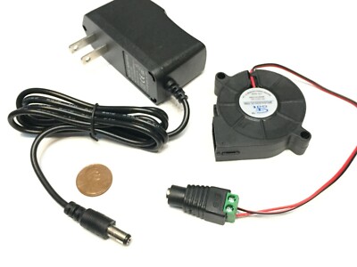 1 set  110AC to DC 5015 12V 50MM x 15MM Cooling Blower Fan power supply