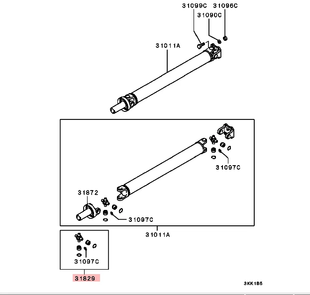 Universal Joint Rear Propshaft MR377128 For Mitsubishi Montero Pajero V97W V45W - Image 4 of 4