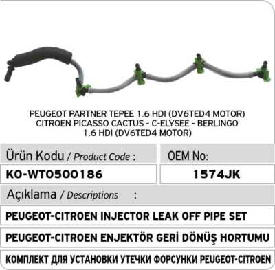 TUBI RITORNO INIETTORE CONDOTTO CARBURANTE PER CITROËN BERLINGO C2 C3 1 - Foto 7