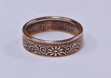 "Sealed" COIN RING handcrafted from  JAPAN. 1 SEN COIN  size 4-8