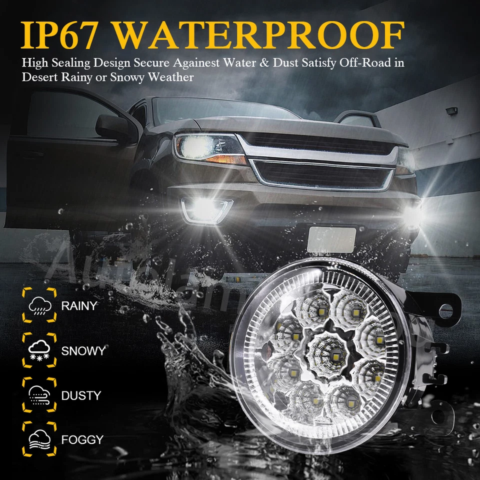 Par de luces antiniebla LED para parachoques delantero Nissan Xterra 2005-2015 con lente transparente Foto 4 de 4