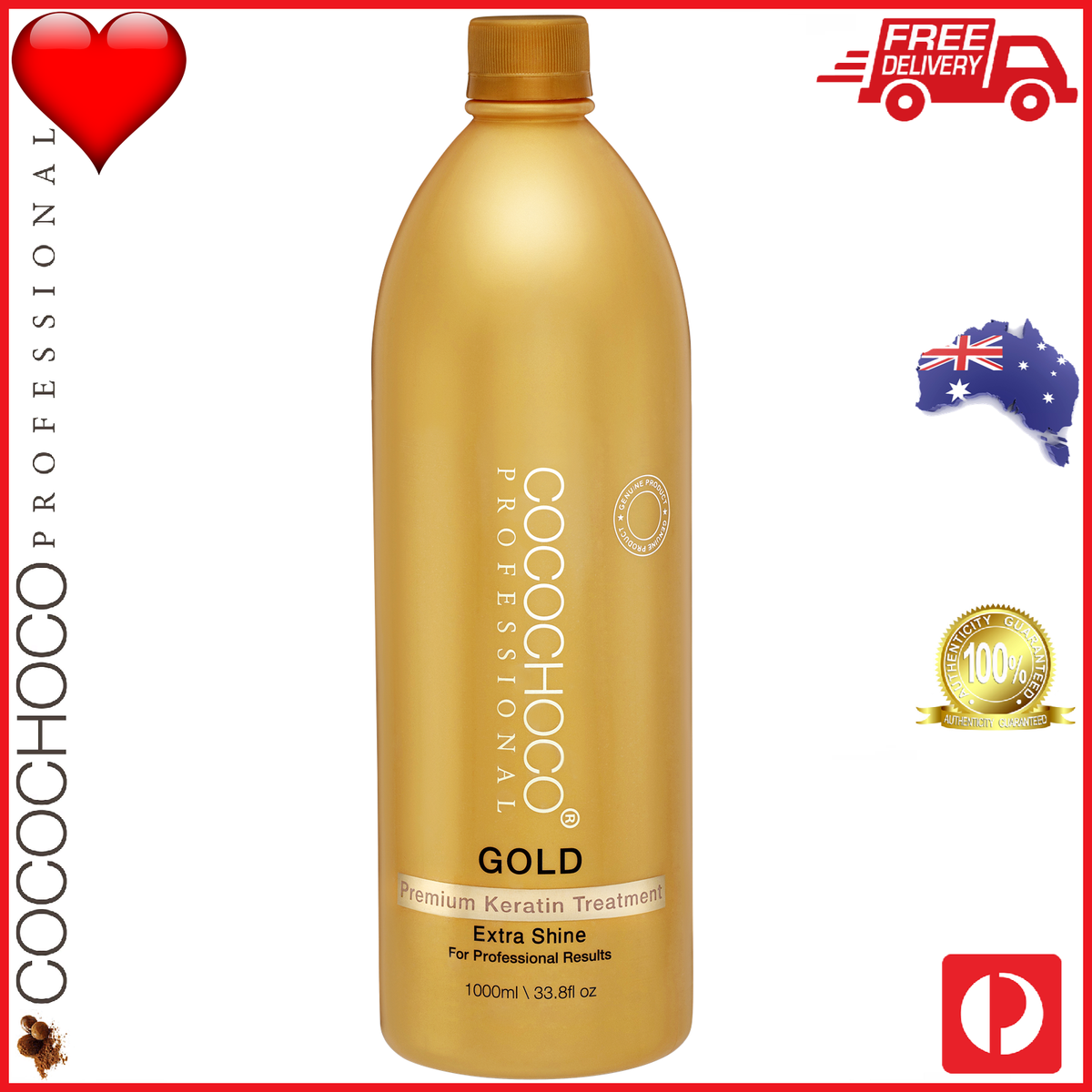 ❤❤ COCOCHOCO Pro GOLD Brazilian Keratin Hair Straight Salon