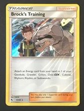 Pokemon TCG Brock's Training 55/68 SM Hidden Fates Holo Rare LP