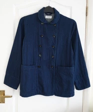 Toast Indigo Double Cotton Jacket Size 8 10 Blue Button Japanese Dyed RRP £245