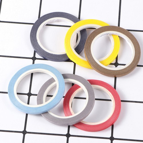 6 Rolls Washi Paper Tapes Solid Color Adhesive Tape Gift Packaging Band - Picture 2 of 11