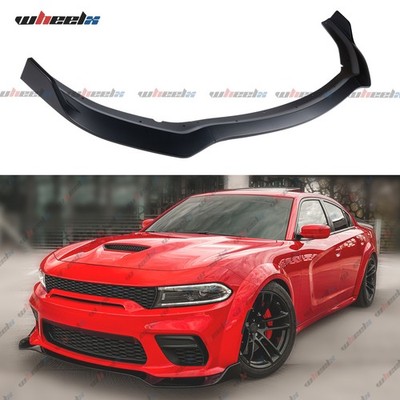 V1 Style Black Front Bumper Lip Splitter For 2020-23 Dodge Charger SRT Widebody