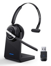 Bluetooth Headset, Wireless Headset with Microphone for PC, V5.2 Computer Hea...