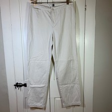 Vintage Gap Low Rise Chinos Women 14R Cream Cotton Straight Leg Made in USA READ