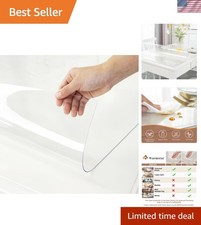 Clear Table Cover Protector 14 x 24 Inch,1.5mm Thick Plastic Table Cover Rect...