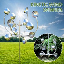 Kinetic Metal Windmill 3D Wind Powered Kinetic Sculpture Lawn Metal Wind Spinner