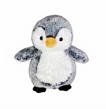 Aurora Frosted Gray White Cute Soft PomPom Pom Penguin Plush Stuffed Toy 10" EUC