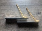 Vintage Gold & Silver Tone BOOKENDS Paperweights Golfing Theme 6" Tall 8" Long — photo 4