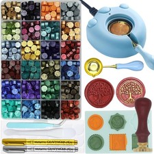Wax Seal Kit With 24 Colors Envelope Stamp Seals Beads 600pcs, Tree of Life S...