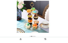3 Tier Acrylic Cupcake Stand Dessert Stand w/ Gold Trim