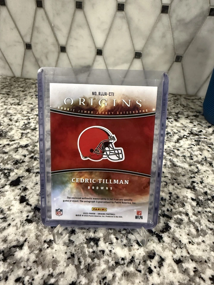 2023 Panini Origins Jumbo Jersey Autographs Cedric Tillman #RJJA-CTI AU, MEM, RC - Image 2 of 2