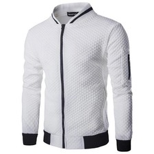 Mens Solid Casual Jacket Lightweight Bomber Jackets Sportswear Coat Sizes S-3XL