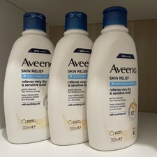 Image of 3 x AVEENO Skin Relief Soothing Shampoo Relieves  Dry & Sensitive Scalp 300ml