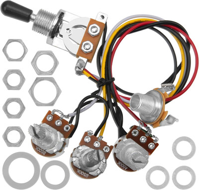 1Pcs  Electric Guitar Wiring Harness Kit 2 Volume 1 Tone 3 Way Switch, Prewired