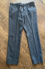 Rota Pantaloni Di Sartoria Grey Flannel Twill Trousers 50 EU 36 US
