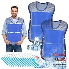 2 Pcs Ice Cooling Vest for Men, Women, Teens with Ice Packs Summer Hot Weather
