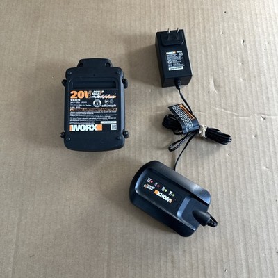 Genuine WORX 20V MAX 2.0Ah Lithium Battery WA3575 with WORX Charger WA3732