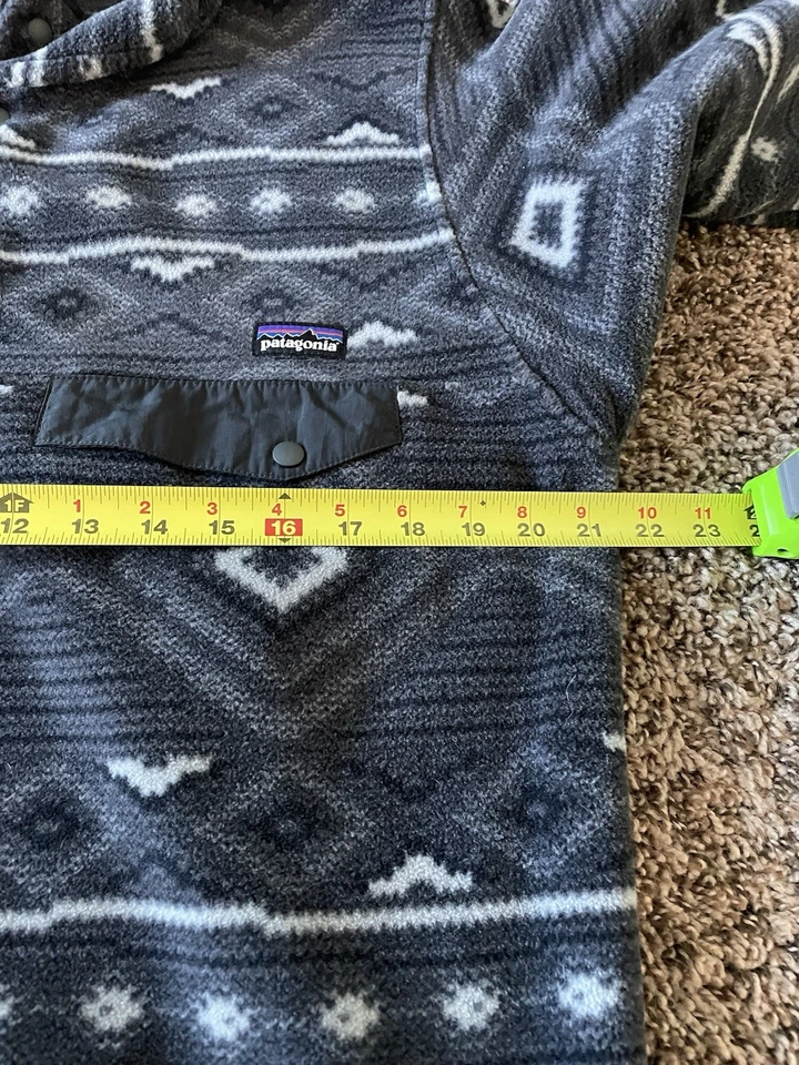 Patagonia Snap-T Pullover Men's Small Gray Aztec Tribal Synchilla Fleece Outdoor - Image 4 of 4