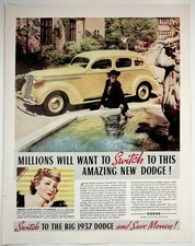 Dodge Automobile Magazine Ad 1937 Streamline Moderne Style