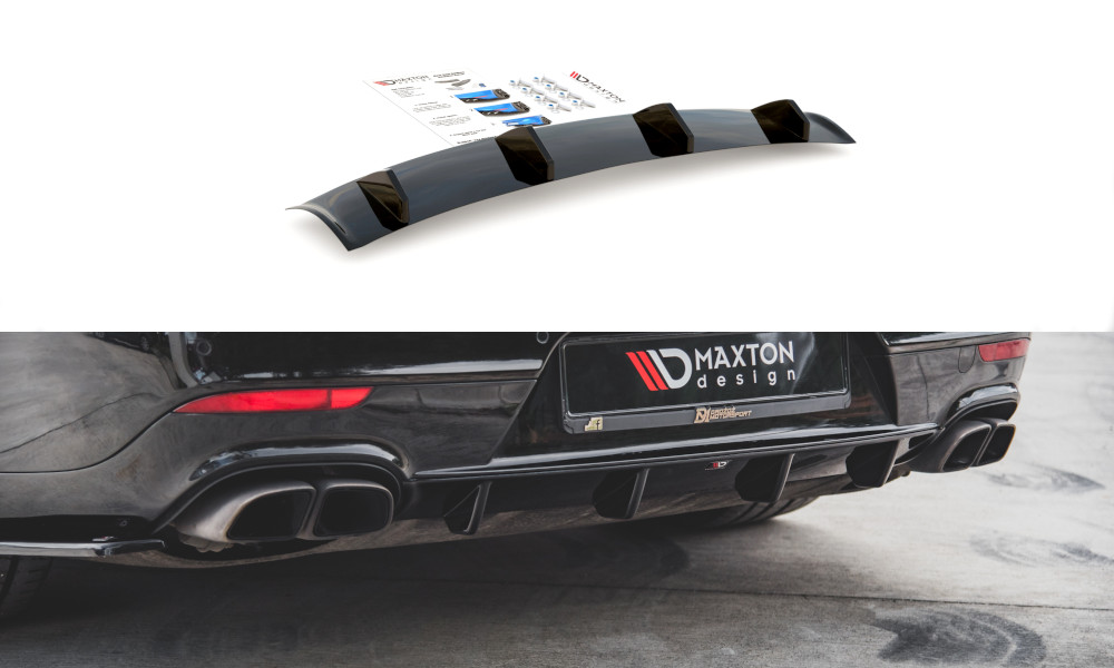 Diffuseur Arrière Maxton Noir Brillant pour Pare-chocs Porsche Panamera 970