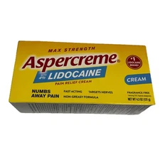 ASPERCREME Max-Strength OTC Pain Relief Cream w/ 4% Lidocaine Cream 4.3 oz. NEW