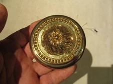 VINTAGE/ANTIQUE SOLID BRASS DOORKNOB AND ROSETTES P E GUERIN LOUIS XV PATTERN
