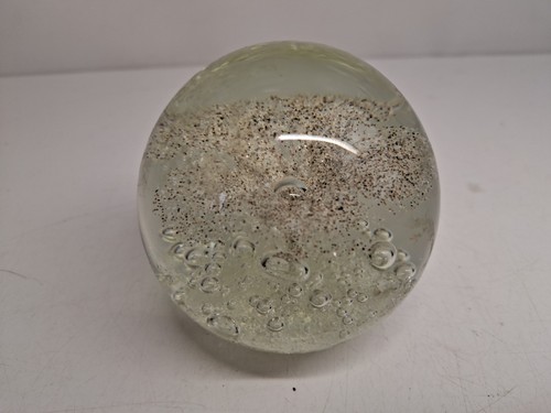 Glass Paperweight Flower Design With Bubbles Vintage 8cm Tall Vintage S5020 - Picture 6 of 13