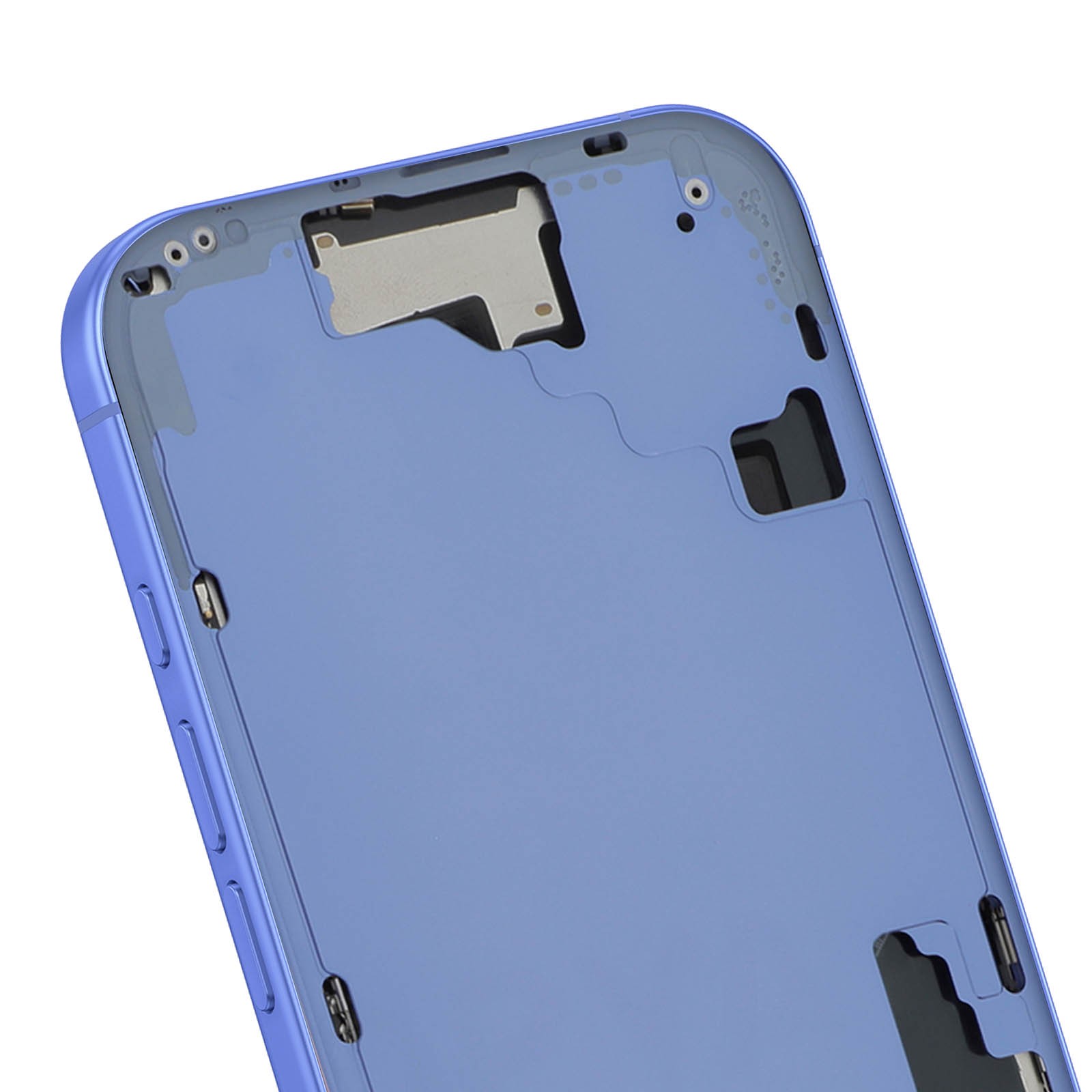 Châssis central bleu pour iPhone 16 avec ajustement précis