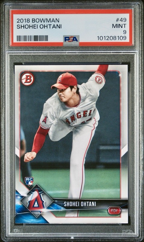 2018 Bowman base Shohei Ohtani rookie card RC #49 PSA 9 MINT💎