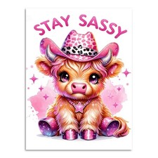 Stay Sassy Diamond Painting Kits for Adults, Cow Diamond Art for Beginners, F...