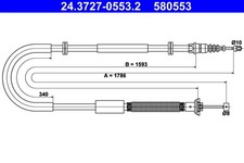 Bremsseil Seilzug Feststellbremse ATE 24.3727-0553.2 für FIAT STILO BRAVO 2 VAN