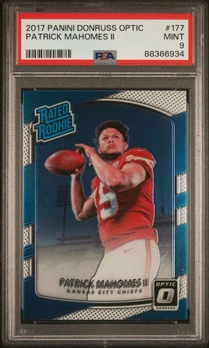 Panini Donruss Optic Rated Rookie Patrick Mahomes II PSA 9 Chiefs #177