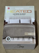 BERKSHIRE Heated Loftmink Blanket Twin Size 62"x84" Beige (NEW)