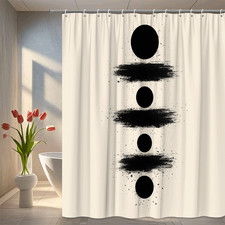 Modern Black and White Shower Curtain with Artistic Design