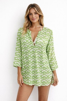 Roller Rabbit Embroidered Swimsuit Coverup Womens Medium Resortwear Boho Beach