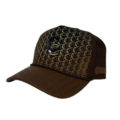 Cuadra Men's Brown Logo Stud 5 Panel Cap CP008