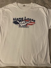 Hanes Hang Loose Hawaii T Shirt Used Size XL.. White Short Sleeve