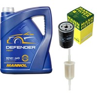 Inspektionspaket 5L Mannol Defender 10W-40 FüR VW Golf II 1.6 1.3 Polo Audi 80