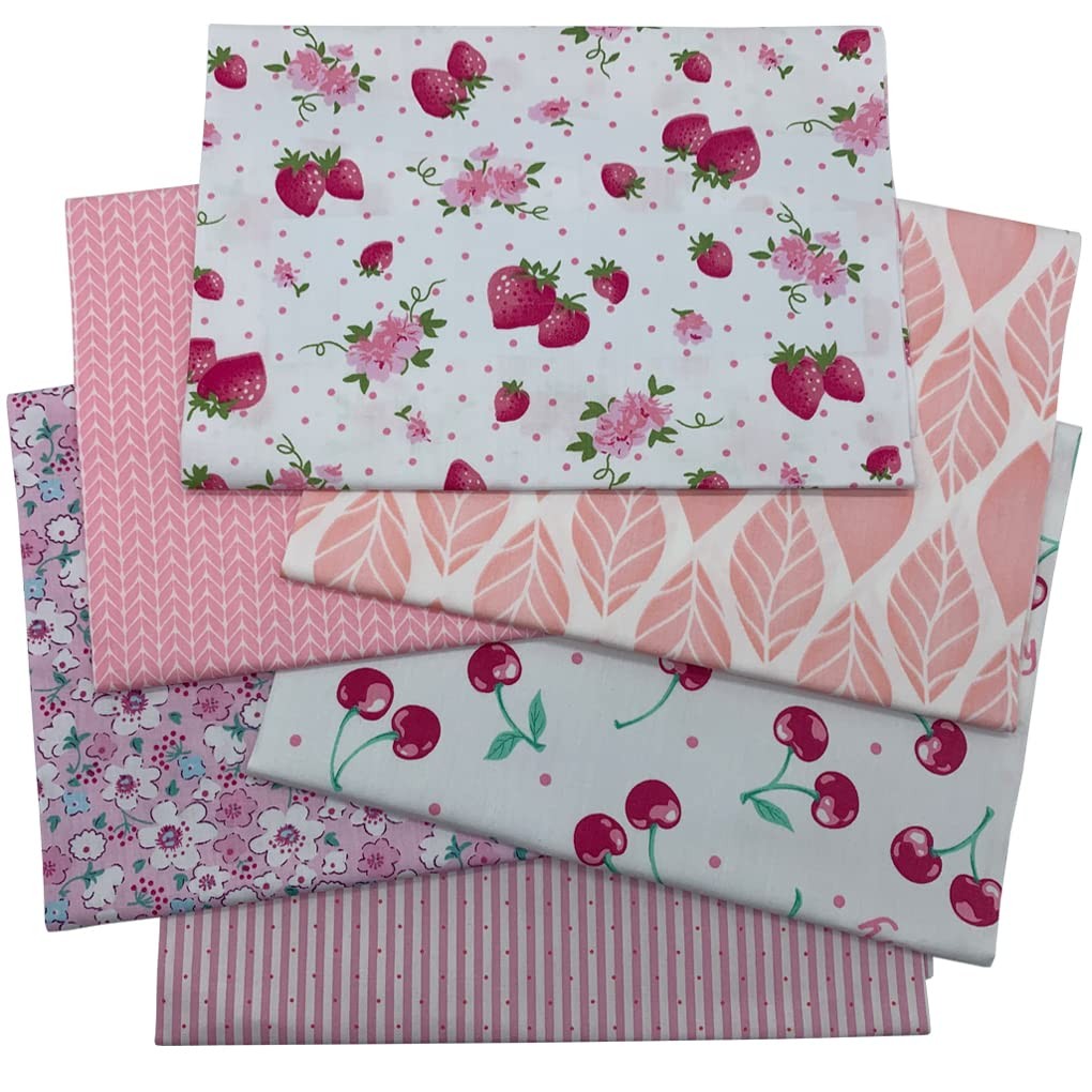 Tissu en coton pour patchwork lot de 6 carrés de 50x50 cm multicolores
