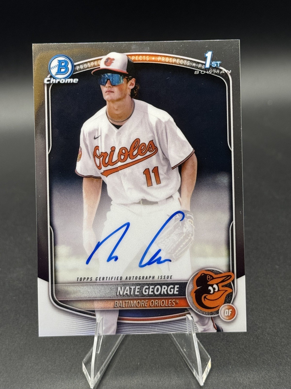 2025 Bowman Chrome Nate George 1st Bowman Autograph CPA-NG Baltimore Orioles