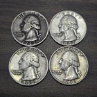 Washington Silver Quarters Lot 4 25C 0.900 Business Strike Denver 1943-1962