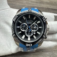 Invicta Bolt Watch Men 50 mm Quartz Chronograph Blue Silicone Strap 50mm