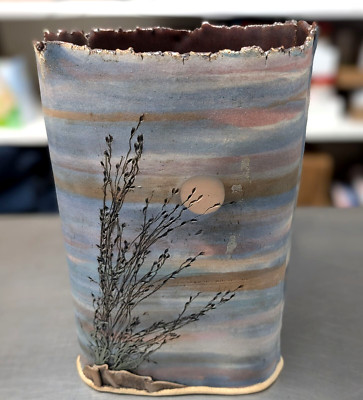 Vintage Alan Steinberg Studio Stone Ware Large 13'' Vase Pottery~VERMONT